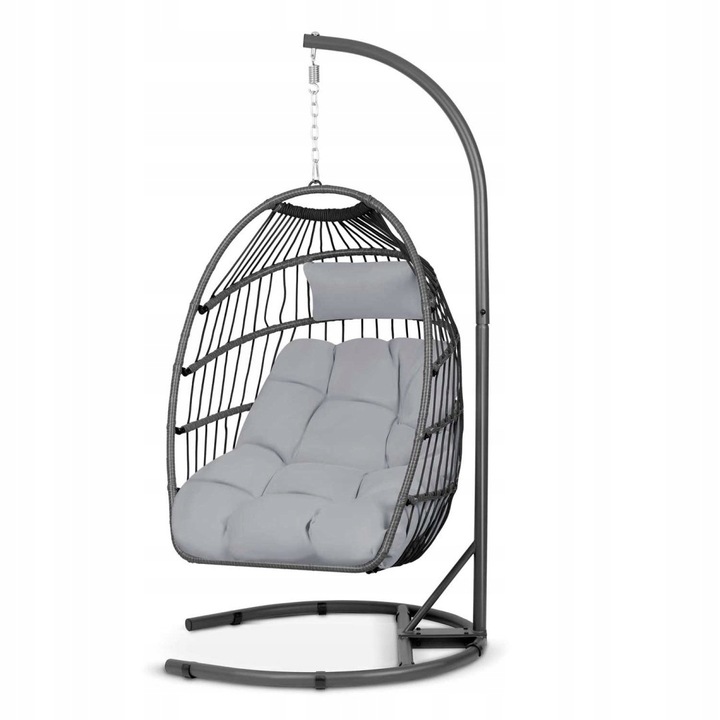 Sofotel Fotel ogrodowy wiszący Luisiana szary + szare poduszki Sofotel
