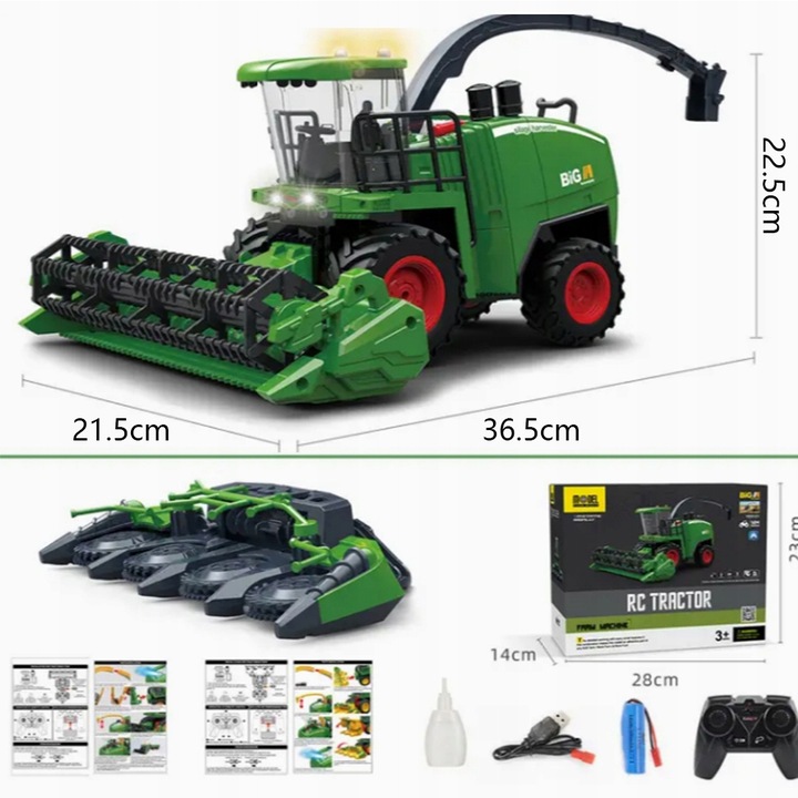 TRAKTOR ZDALNIE STEROWANY CIĄGNIK Z PRZYCZEPĄ RC na PILOTA 2W1