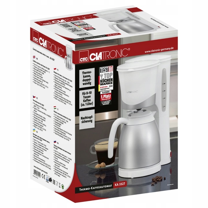 EKSPRES PRZELEWOWY DO KAWY KAWIARKA Z TERMOSEM + TERMOS 870W 1L