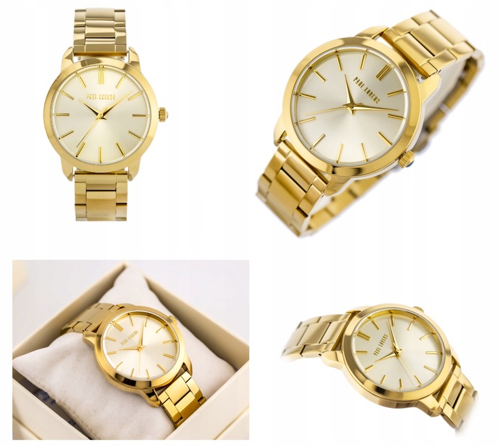 ZEGAREK DAMSKI PAUL LORENS ALICIA stalowy złoty +BOX GRAWER