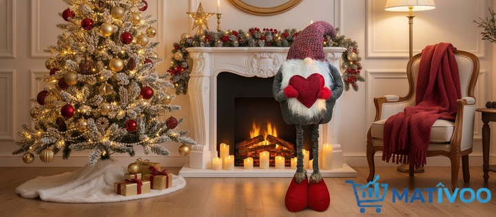 SKRZAT ŚWIĄTECZNY TELESKOPOWY KRASNAL GNOM REGULOWANE NOGI DUŻY XXL 115 CM