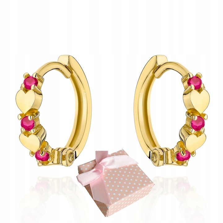 ZŁOTE KOLCZYKI 585 DZIECKO DZIEWCZYNKA KOŁA SERDUSZKA chrzest komunia