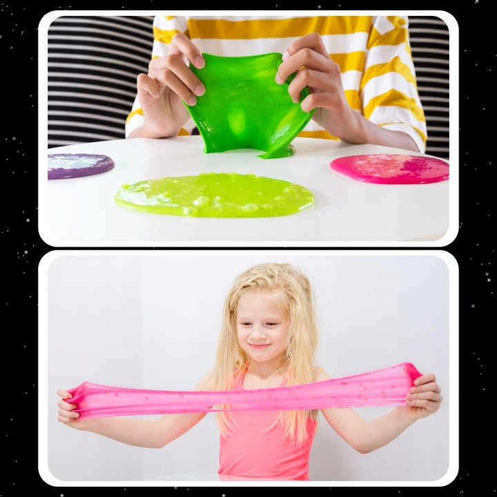 SLIME JUMBO ZESTAW DO ROBIENIA GLUTÓW ŚWIECĄCY DUŻY XXL 28 GLUTKÓW SLAJM