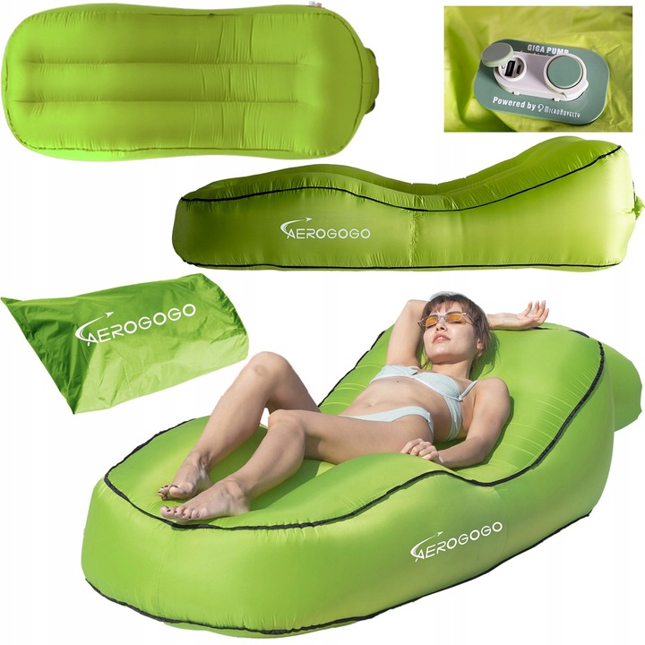 MATERAC dmuchany automatycznie LEŻAK AEROGOGO CS1 ZIELONY