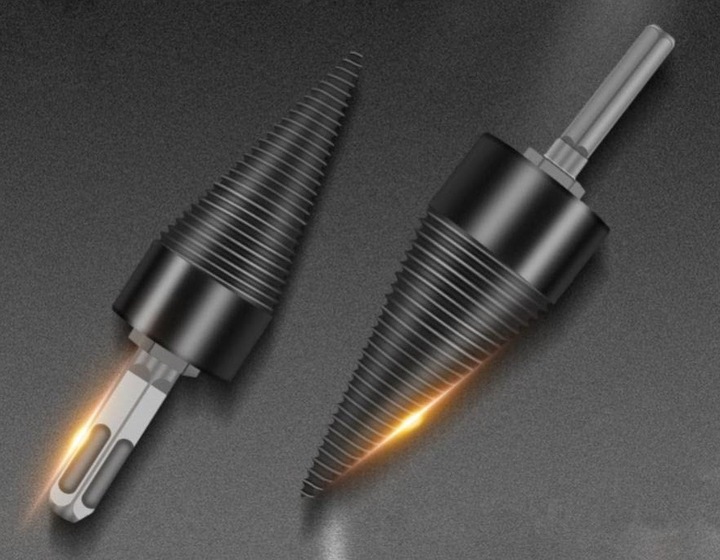 Świder do Drewna Opałowego Wiertło Stożek Łuparka 32 mm 42 mm + Rękawiczki