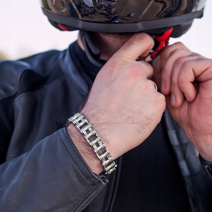 Bransoletka męska łańcuch motocyklowy prezent dla motocyklisty BLINGART