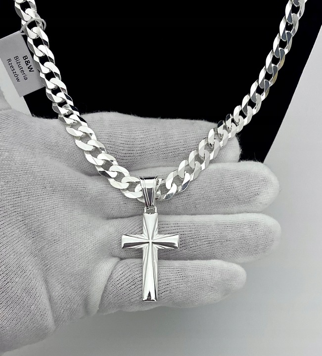 Srebrny Duży Krzyżyk Wisorek próba 925 + gratis