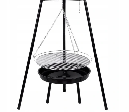 GRILL WĘGLOWY WAHADŁOWY NA TRÓJNOGU PALENISKO