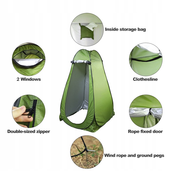 PRZEBIERALNIA PRZENOŚNA NAMIOT PLAŻOWY KEMPINGOWY NA PRYSZNIC TOALETA WC