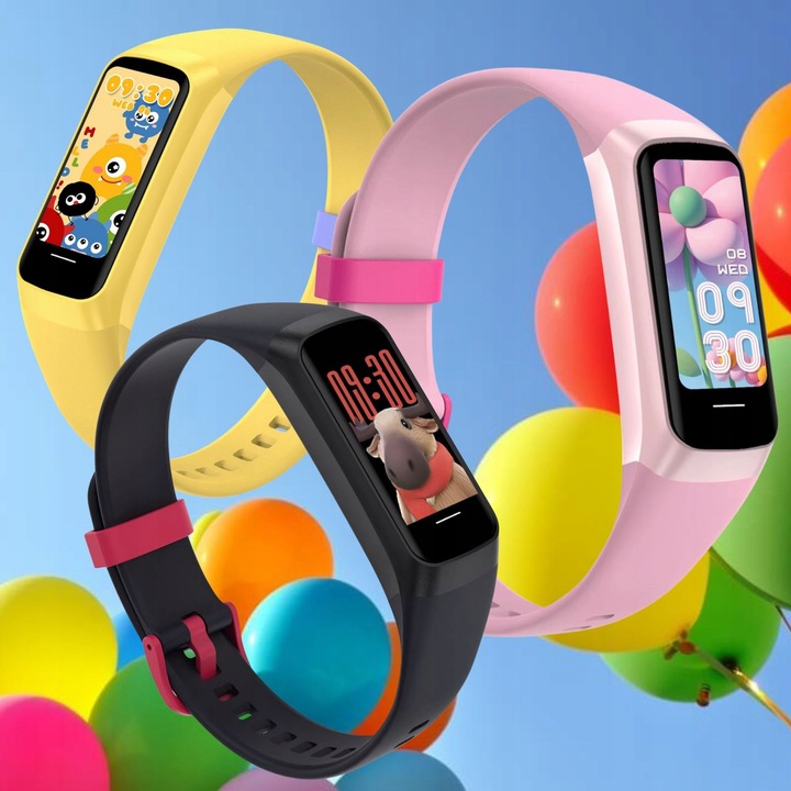 Zegarek dziecięcy SMARTWATCH AMOLED SMARTBAND FIT SMS KROKI PULS TERMOMETR
