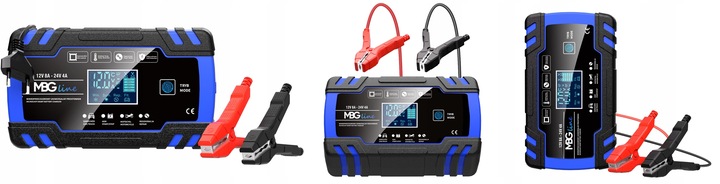 Mocny Prostownik Samochodowy Ładowarka Akumulatora LCD 24V 12V 8A AUTOMAT