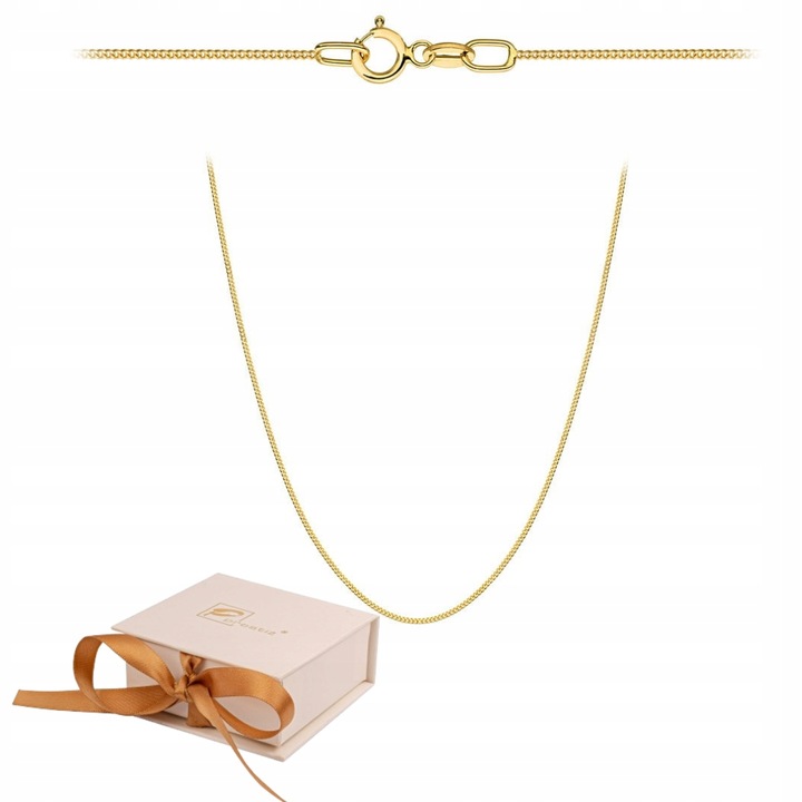 Łańcuszek złoty próba 585 - splot pancerka gładka 45 cm PREZENT