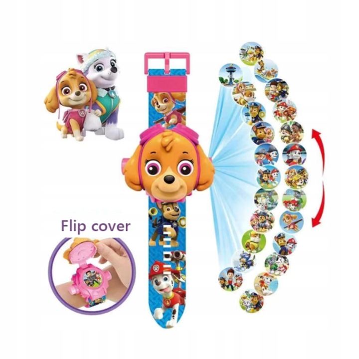 ZESTAW PSI PATROL WALKIE TALKIE + ZEGAREK Z PROJEKTOREM SKYE DLA DZIECI