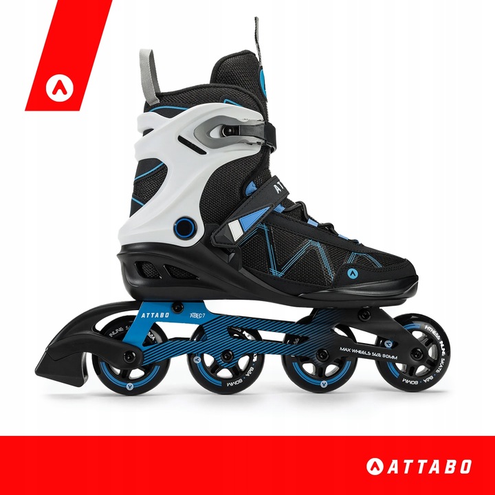 Rolki męskie ATTABO Bliss 43 REKREACYJNE ABEC-7 KÓŁKA 80mm ALUMINIOWA PŁOZA