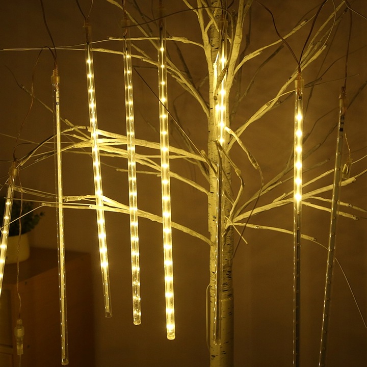 SOPLE METEORY LED BIAŁE CIEPŁE LAMPKI PADAJĄCY ŚNIEG 50cm IP44 - SOPLE LED