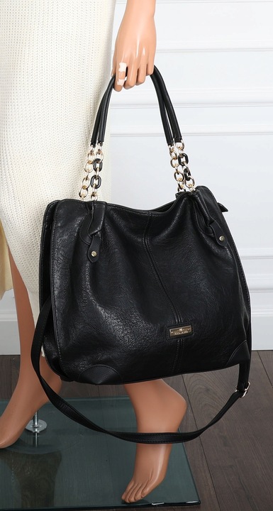 Torebka Damska Worek shopper włoska marka CHARRO A4 pojemna CH7720 Czarna