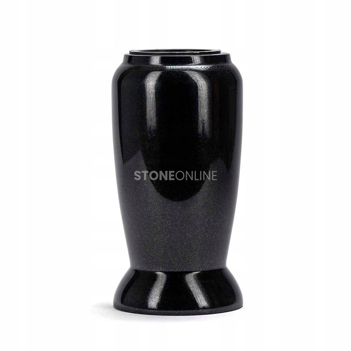 Elegancki WAZON z czarnego GRANITU WELEGANT12 na cmentarz StoneOnline
