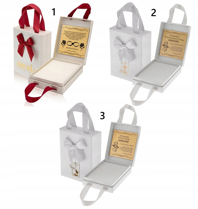 SREBRNY ŁAŃCUSZEK KOMUNIJNY PR. 925 MEDALIK SZKAPLERZ NA KOMUNIĘ + GRAWER