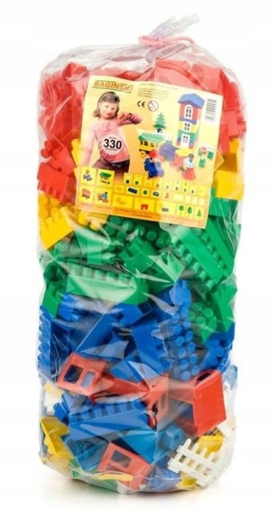 Klocki Plastikowe Konstrukcyjne w worku WO-330 elementów