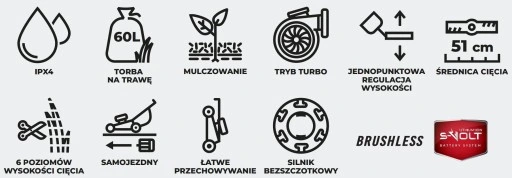 STALCO Kosiarka akumulatorowa z napędem 2x AKU 8Ah