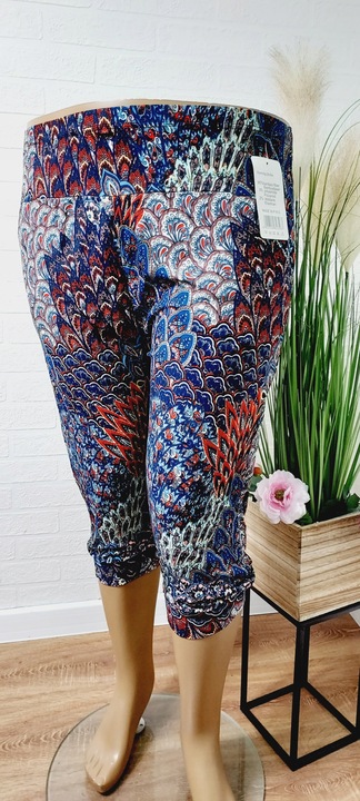 L/3XL ALLADYNKI WYGODNE SPODNIE -ZA KOLANO 777-1 pawie oczko