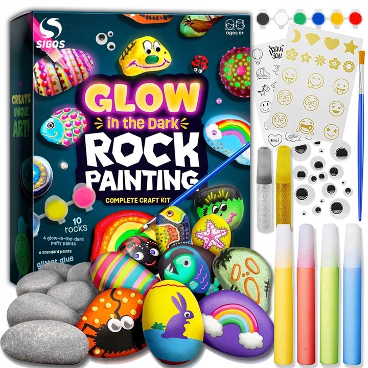 Kamienie do Malowania Zestaw dla Dzieci Farby Kreatywna Zabawka Rękodzieło