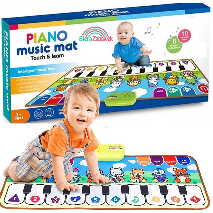 MATA MUZYCZNA DO TAŃCZENIA DLA DZIECI INTERAKTYWNA PIANINKO NAGRYWANIE GRA