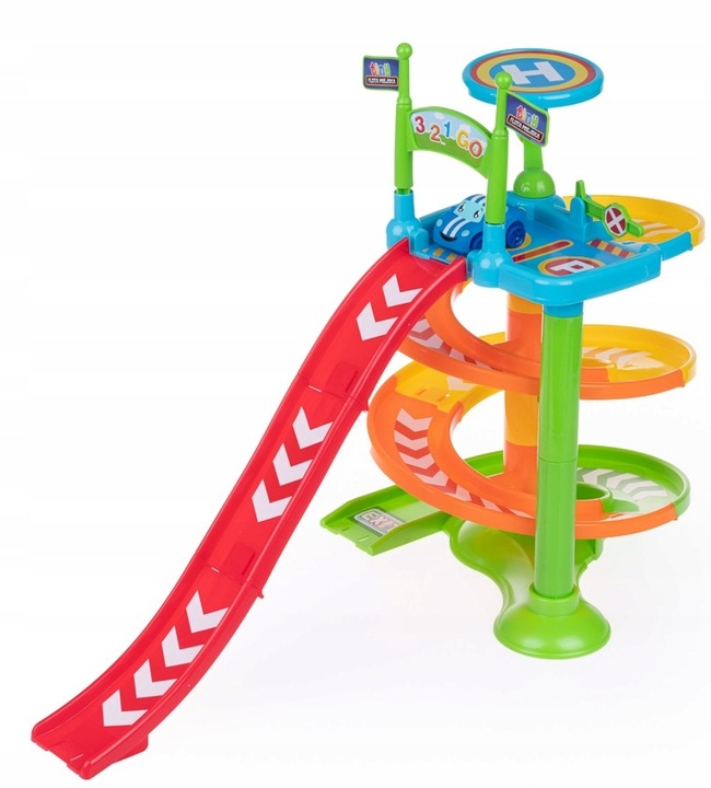 Dumel Flota Miejska Zjeżdżalnia z miękkim AUTKIEM parking 12m+