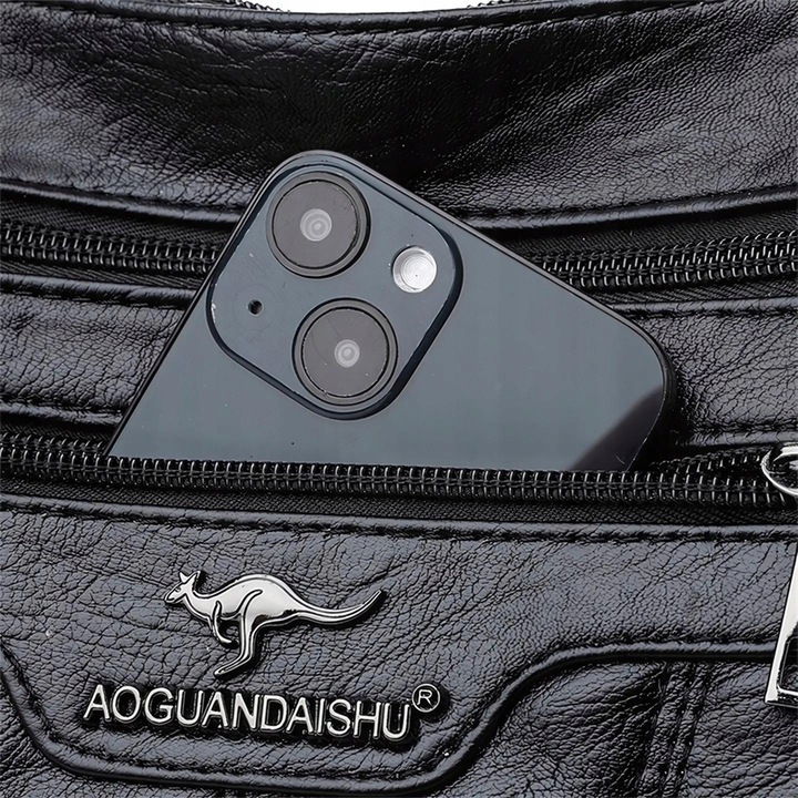 TOREBKA DAMSKA SKÓRZANA NA RAMIĘ CZARNA ELEGANCKA ZE SKÓRY POJEMNA TORBA