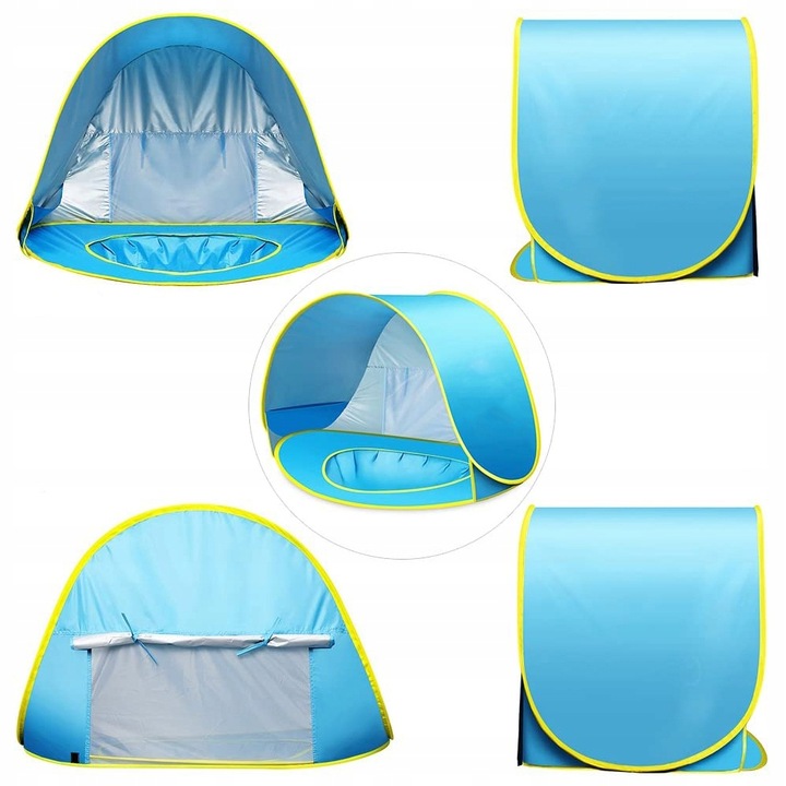 NAMIOT PLAŻOWY NA PLAŻĘ BIWAK Z BASENEM BRODZIKIEM BRODZIK Z DASZKIEM