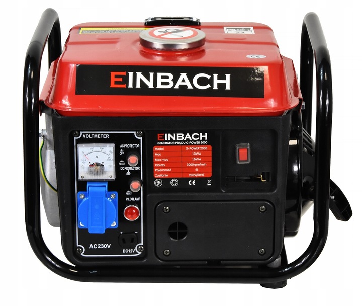JEDNOFAZOWY AGREGAT PRĄDOTWÓRCZY GENERATOR MINI 2KM 12V 230V 720W G-POWER