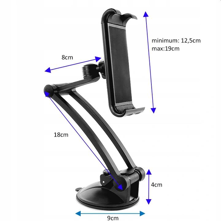 ALUMINIOWY UCHWYT SAMOCHODOWY TABLET 7 DO 11cali