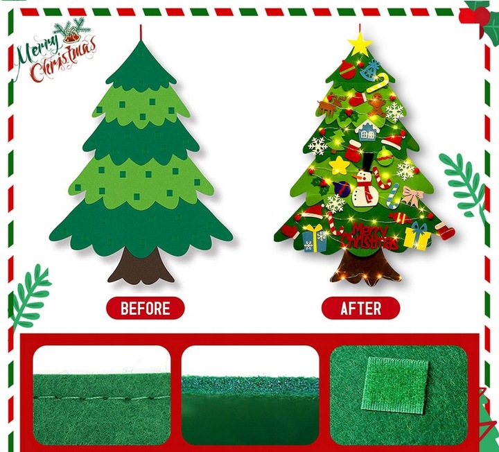 Choinka FILC RZEPY Święta dzieci + LED 100 cm