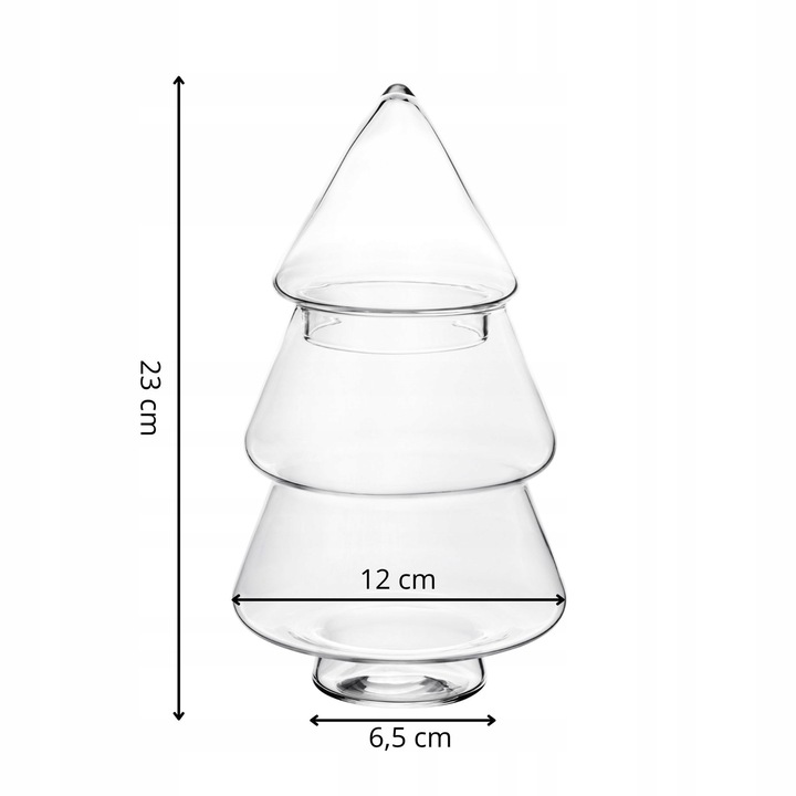 BOMBONIERKA CHOINKA SZKLANY POJEMNIK NA PIERNICZKI DEKORACJA ŚWIĄTECZNA