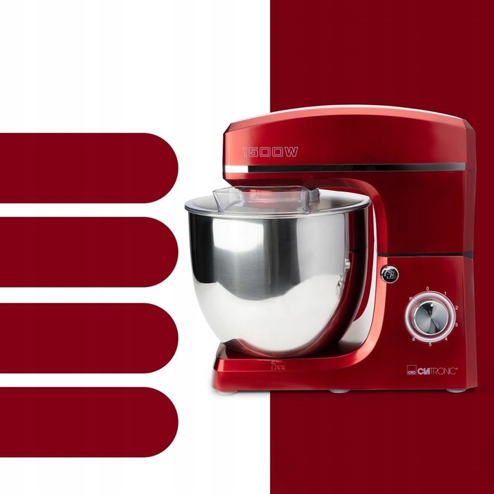 Robot kuchenny Clatronic CZERWONY 1500W Mocny Planetarny