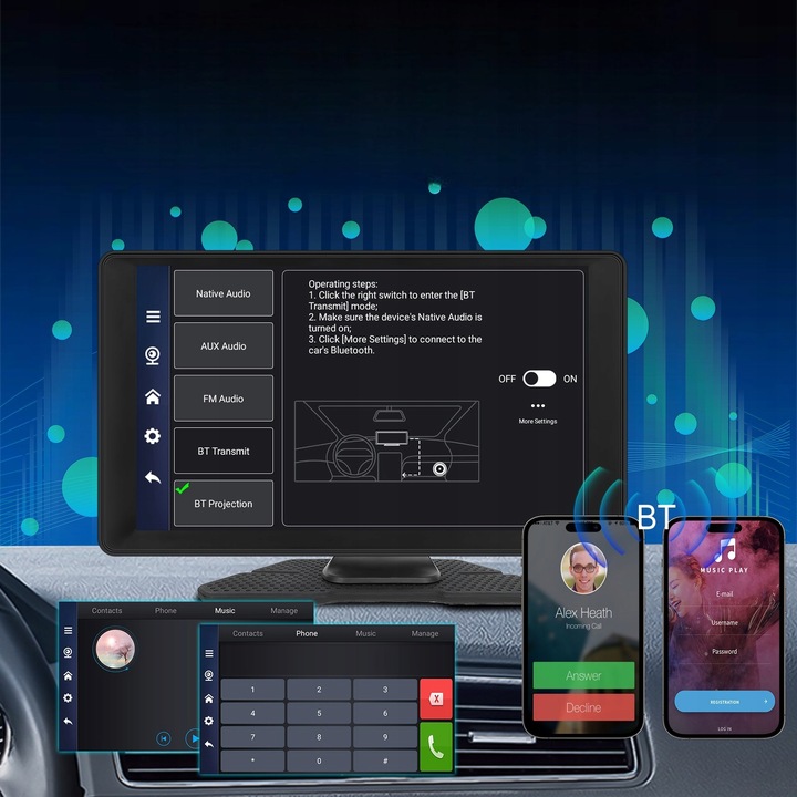 RADIO STACJA MULTIMEDIALNA WIDEOREJESTRATOR CARPLAY ANDROID 2 KAMERY DVR