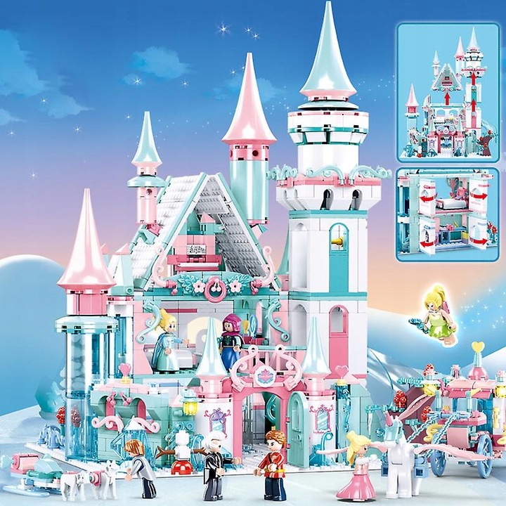 KLOCKI DLA DZIEWCZYNKI ZAMEK KRAINA LODU 1324 EL. ZESTAW KLOCKÓW PAŁAC
