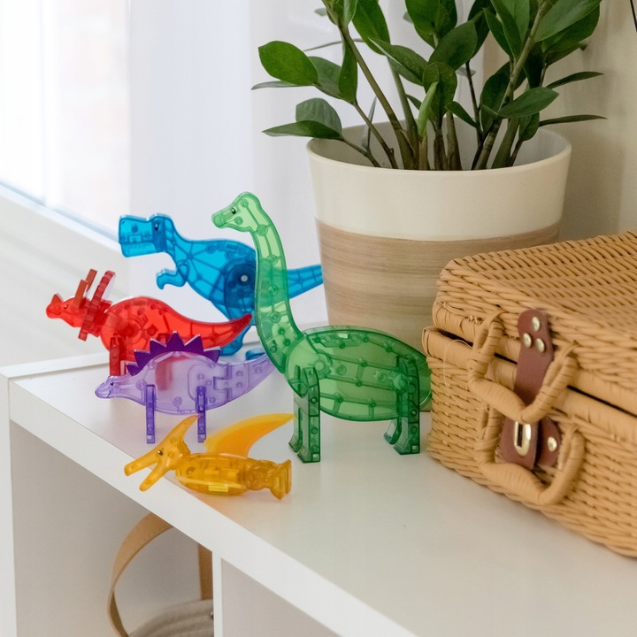 MAGNA TILES Zestaw Dino Klocki Magnetyczne Dinozaury 5 elementów