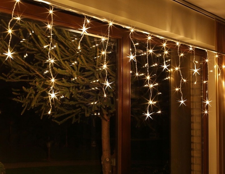 GIRLANDA SOPLE 200 LED 8M STAŁE BIAŁE CIEPŁE EFEKT FLASH FLESZ ZEWNĘTRZNE