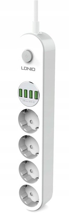 Listwa zasilająca Ldnio SE4432 z ładowarką USB
