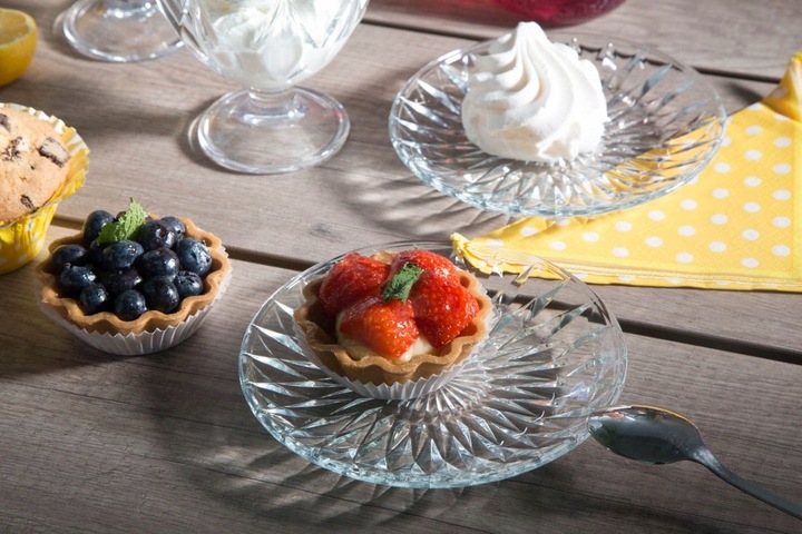 Talerze deserowe szklane talerzyki Altom Design Stella 15cm zestaw 12 sztuk