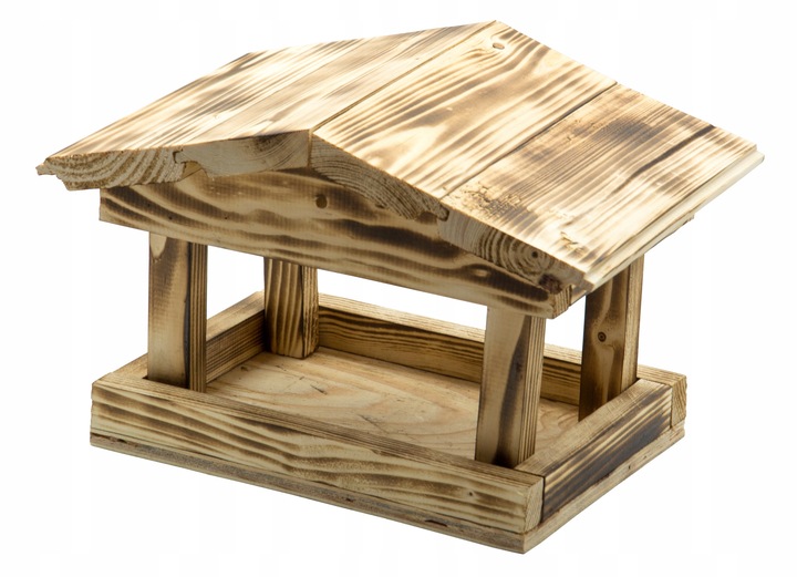 DUŻY KARMNIK DREWNIANY BUDKA NA KARMA KULE ZIARNO DLA DZIKICH PTAKÓW XL