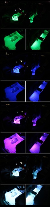 OŚWIETLENIE WNĘTRZA KABINY 4x9 SAMOCHODU LED RGB