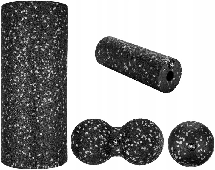 ZESTAW ROLLERÓW DO MASAŻU 4W1 ROLLER+MINI WAŁEK+DUOBALL+PIŁKA PREZENT