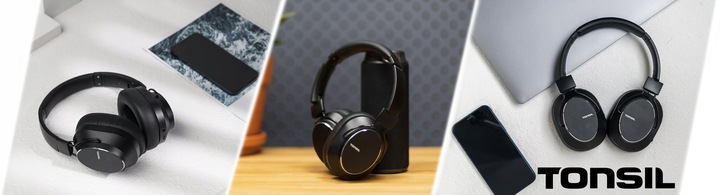 Tonsil Słuchawki Bezprzewodowe R65BT Bluetooth Nauszne ANC CZARNE +Mikrofon