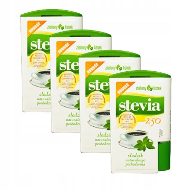 Stevia słodzik 250 tabletek 13g x4 Zielony Listek