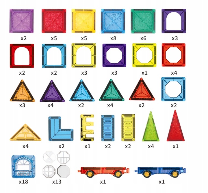 KREATYWNE KLOCKI BLOKI PANELE MAGNETYCZNE 3D 110EL KONSTRUKCYJNE POJAZDY
