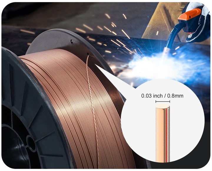 DRUT DO SPAWANIA SG2 0.8 MM DRUT DO MIGOMATU 5KG SZPULA D200 MIG MAG G3SI