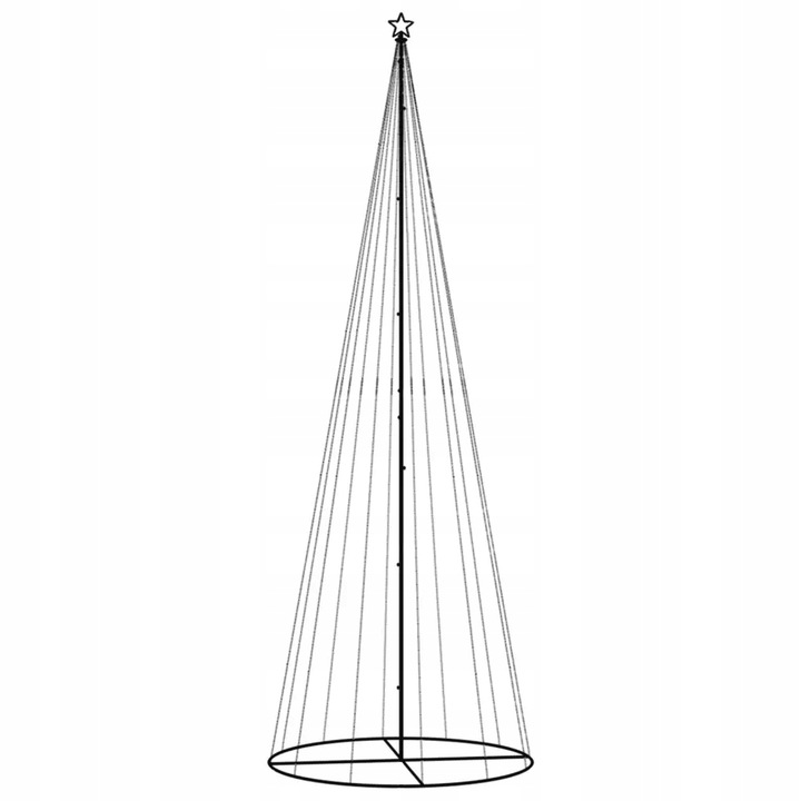 Choinka stożkowa, 732 zimne białe LED, 160x500 cm