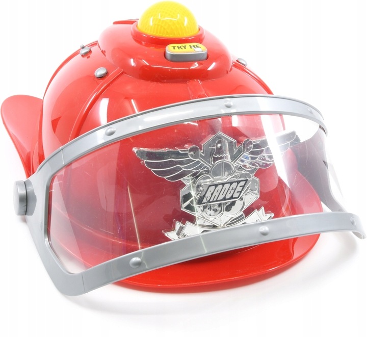 KASK STRAŻACKI Interaktywny + PISTOLET na WODĘ ze zbiornikiem MAŁY STRAŻAK